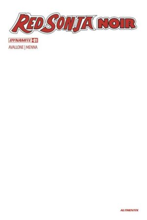 red sonja noir 1 (one shot) cvr d blank authentix var