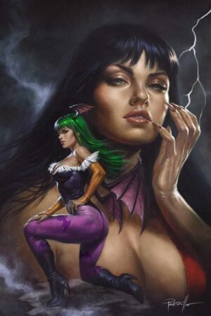 VAMPIRELLA VS DARKSTALKERS SPECIAL #1 (ONE SHOT) CVR G LUCIO PARRILLO METAL PREMIUM VAR